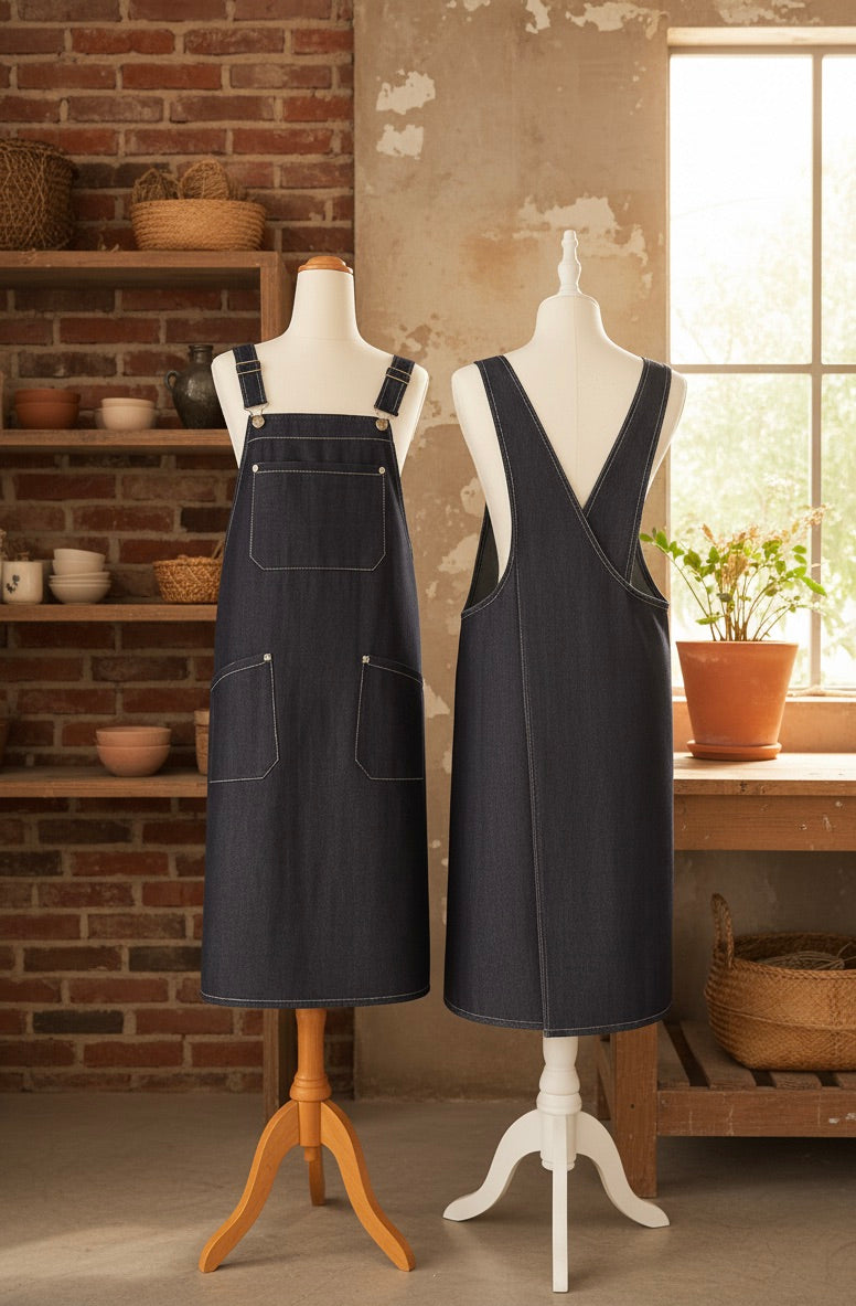 Denim Cross Back Apron