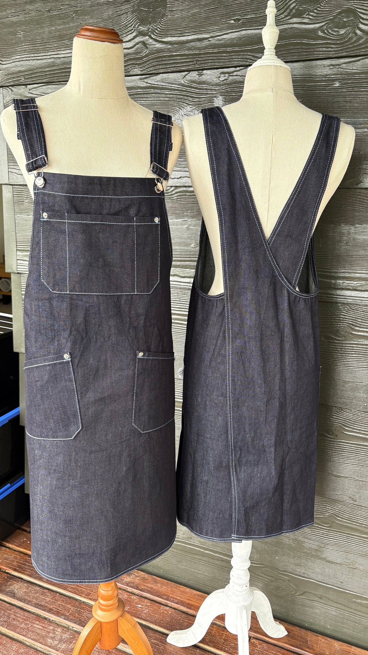 Denim Cross Back Apron