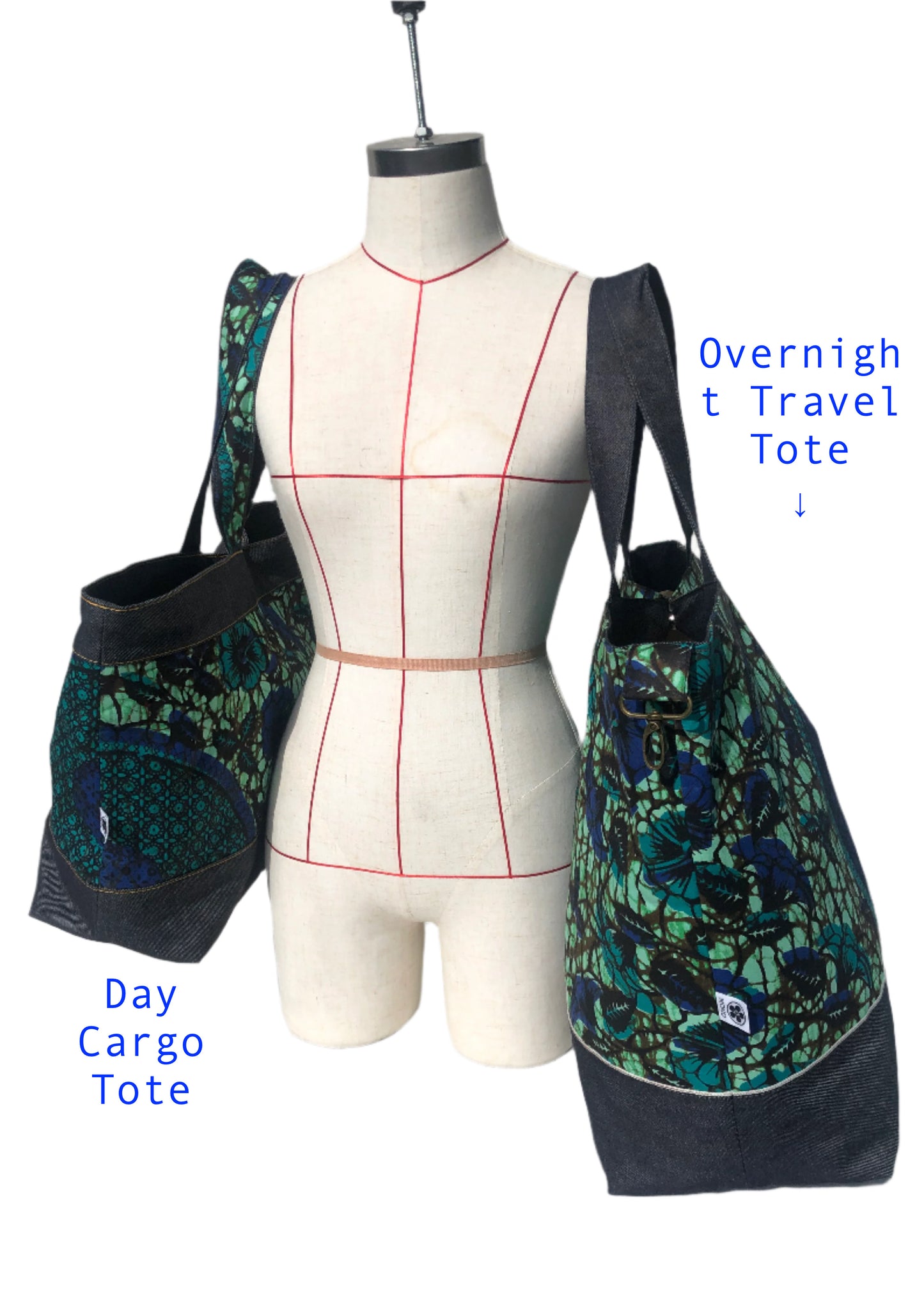 Day Cargo Tote (Accra - Green Hibiscus)
