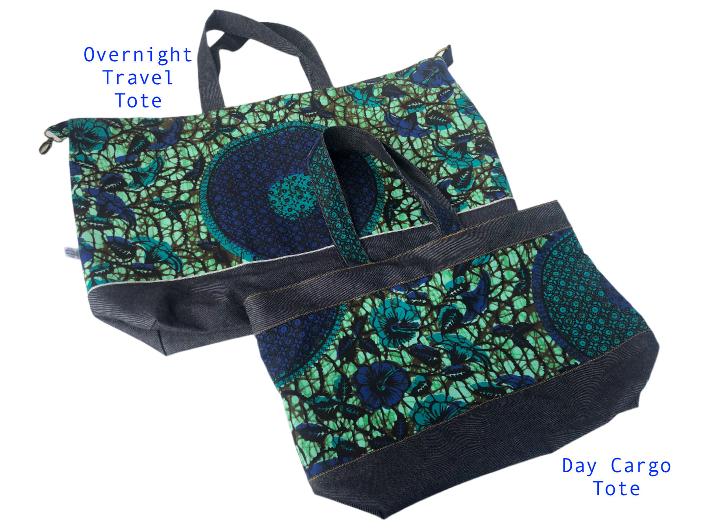 Day Cargo Tote (Accra - Green Hibiscus)