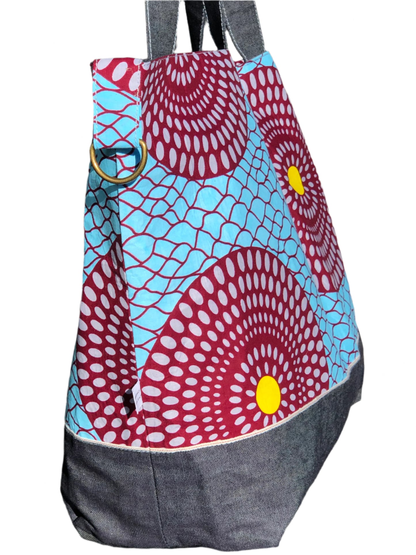 Overnight Travel Tote (Ankara Blue Circle)