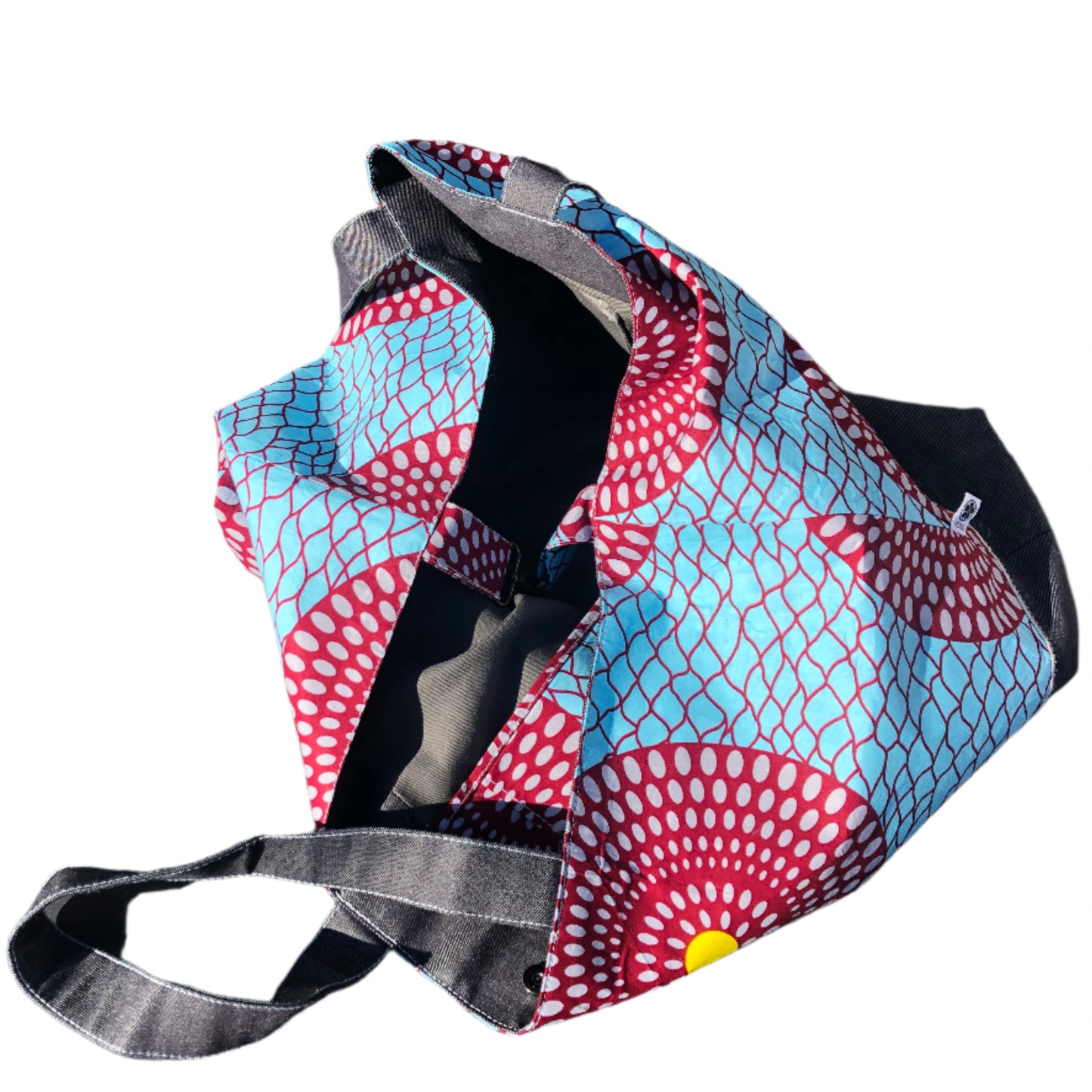 Overnight Travel Tote (Ankara Blue Circle)