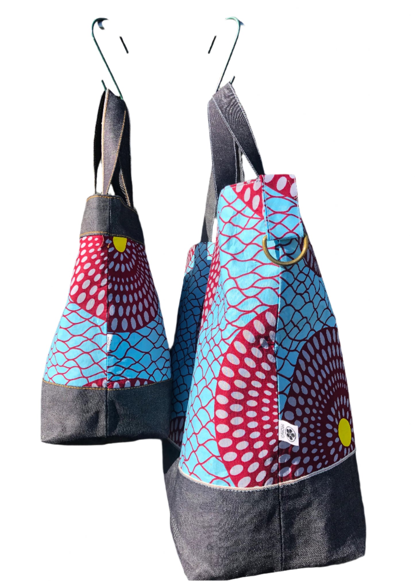 Overnight Travel Tote (Ankara Blue Circle)