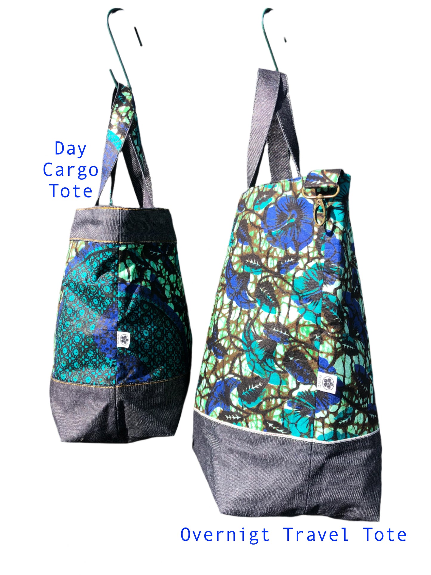 Overnight Travel Tote (Accra - Green Hibiscus)