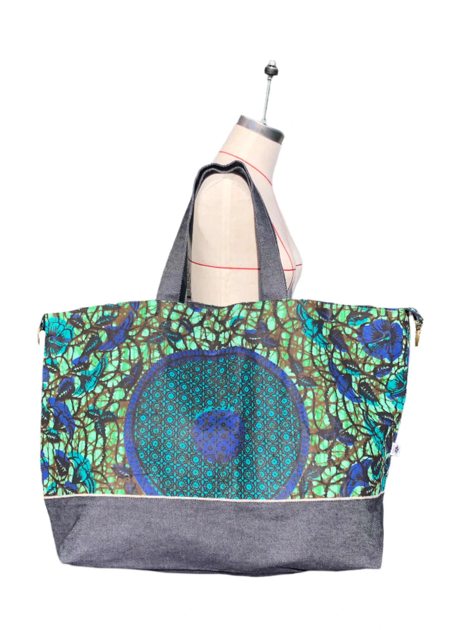 Overnight Travel Tote (Accra - Green Hibiscus)