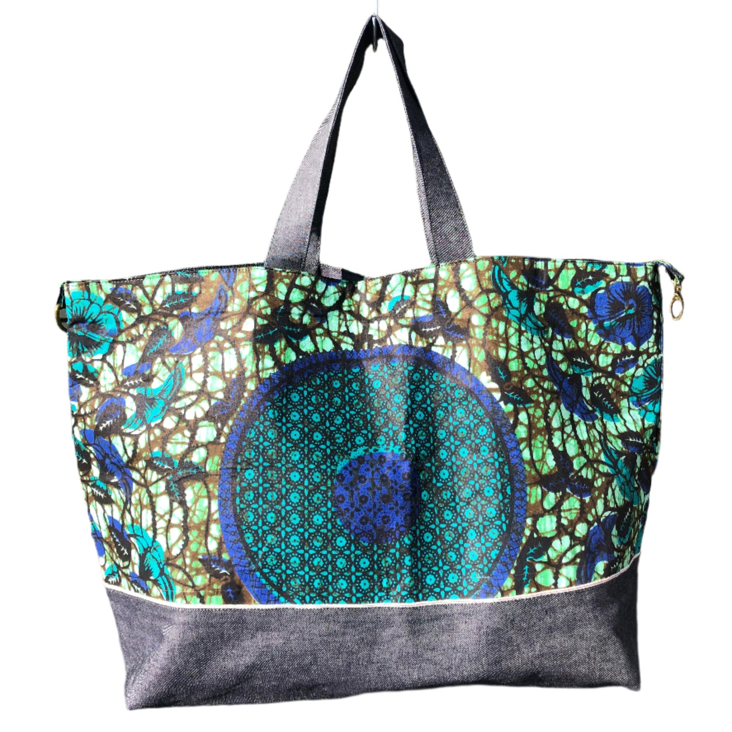 Overnight Travel Tote (Accra - Green Hibiscus)