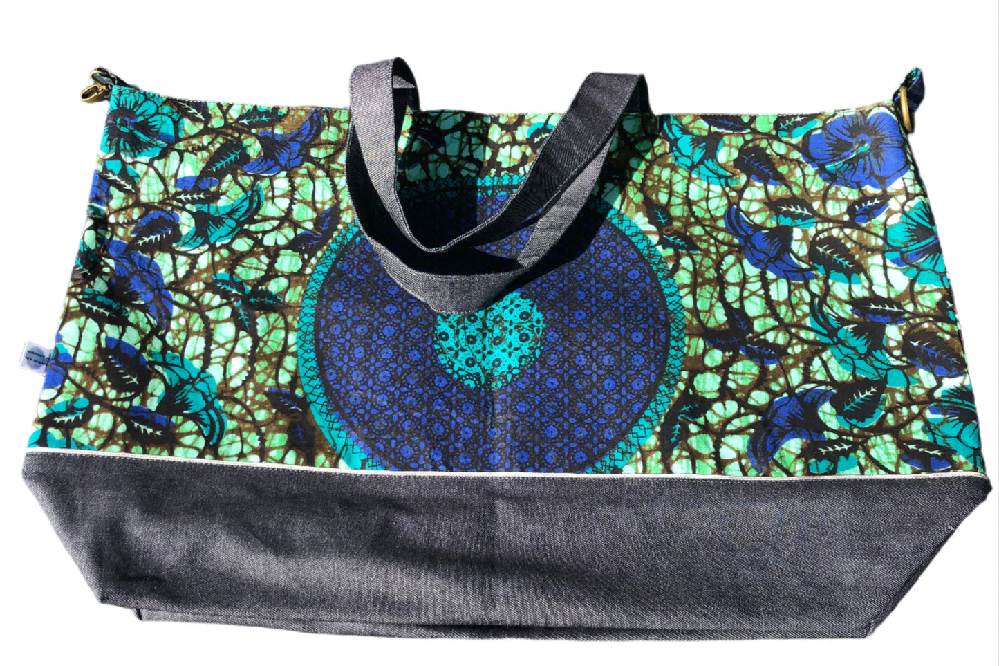 Overnight Travel Tote (Accra - Green Hibiscus)