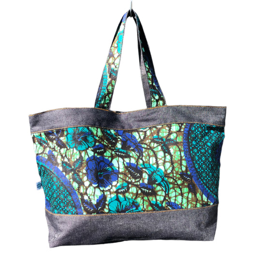 Day Cargo Tote (Accra - Green Hibiscus)