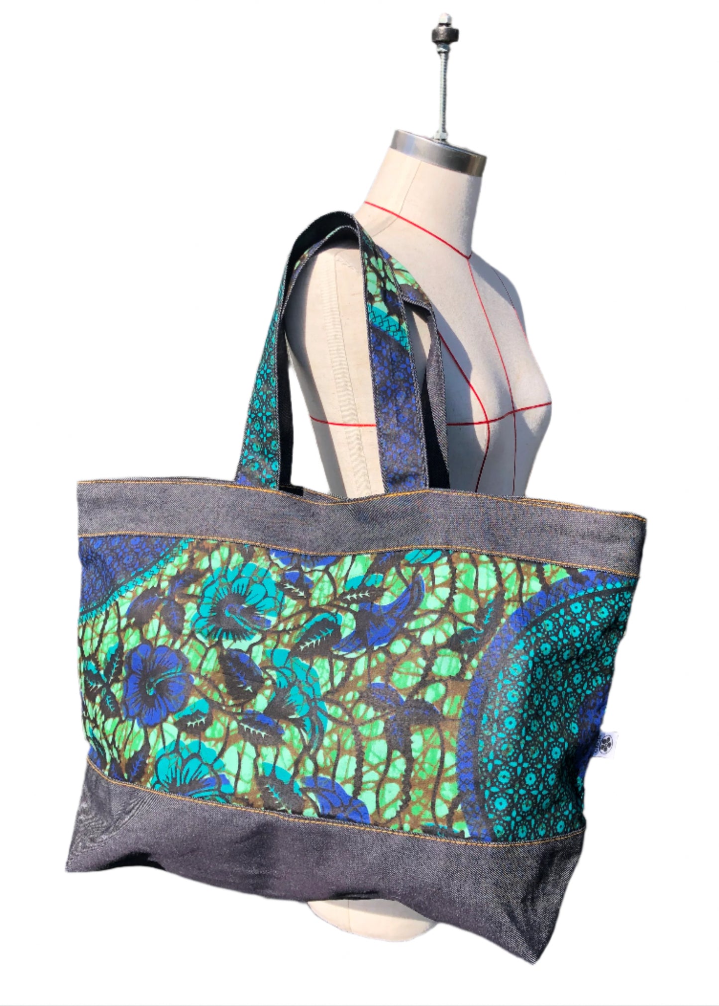 Day Cargo Tote (Accra - Green Hibiscus)