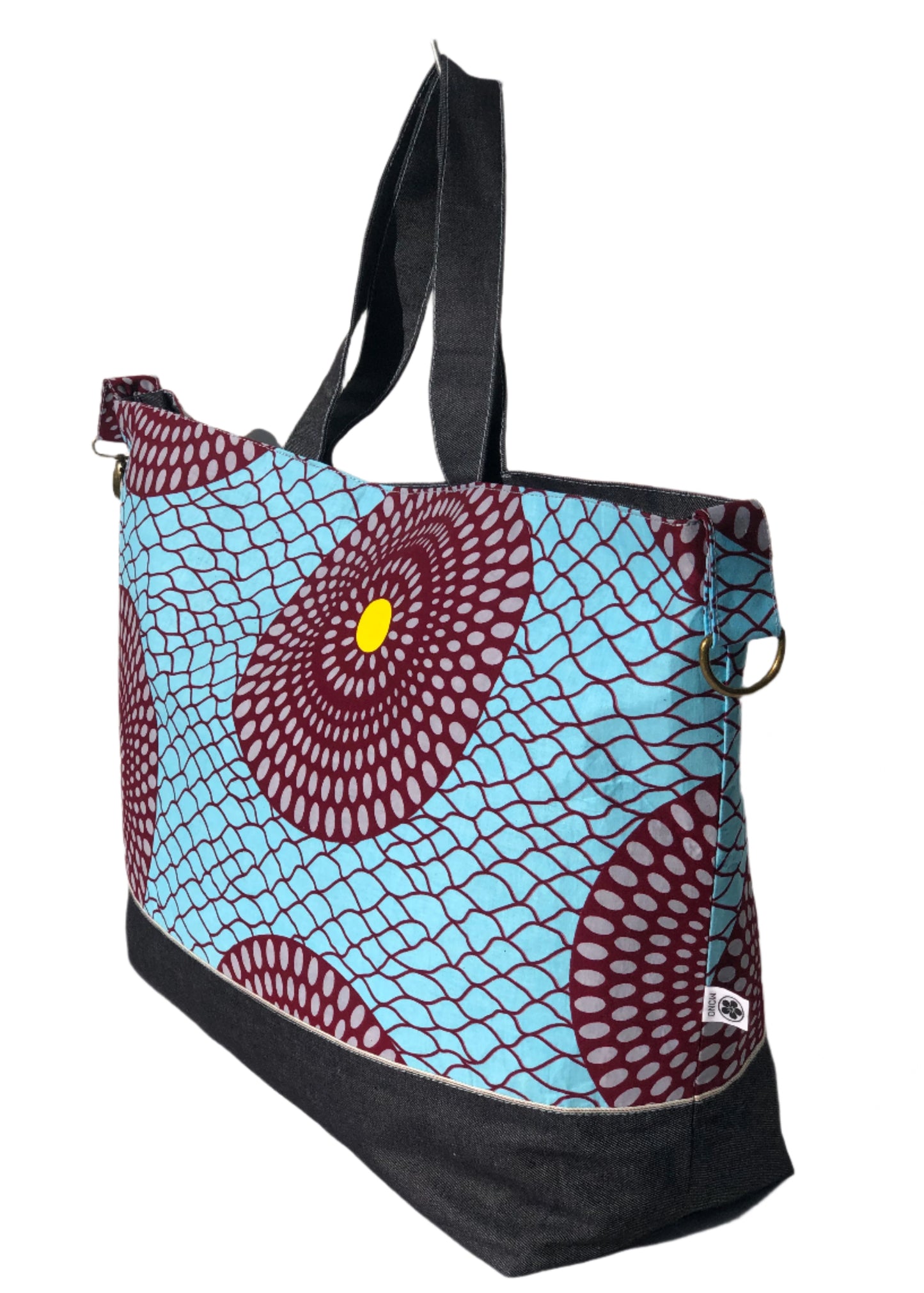 Overnight Travel Tote (Ankara Blue Circle)