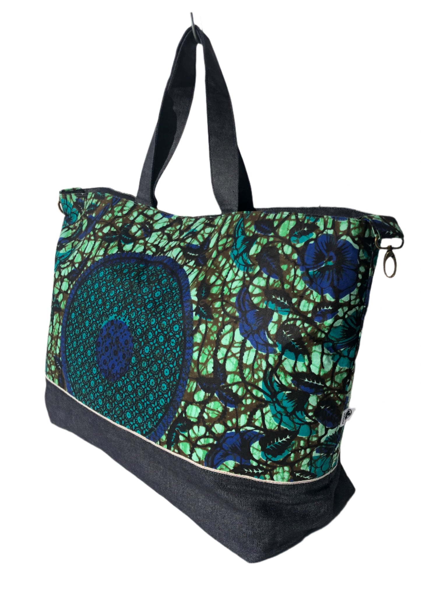 Overnight Travel Tote (Accra - Green Hibiscus)