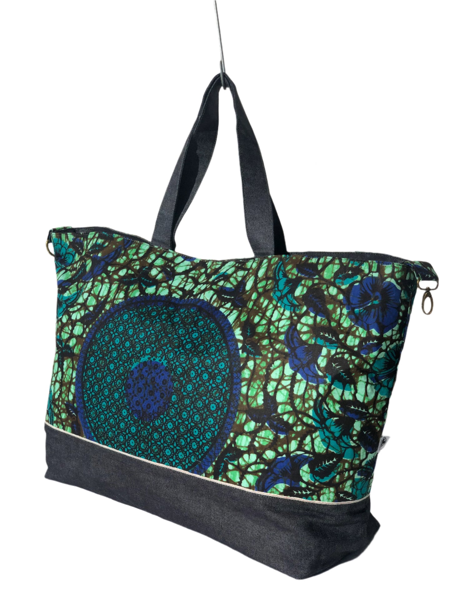 Overnight Travel Tote (Accra - Green Hibiscus)