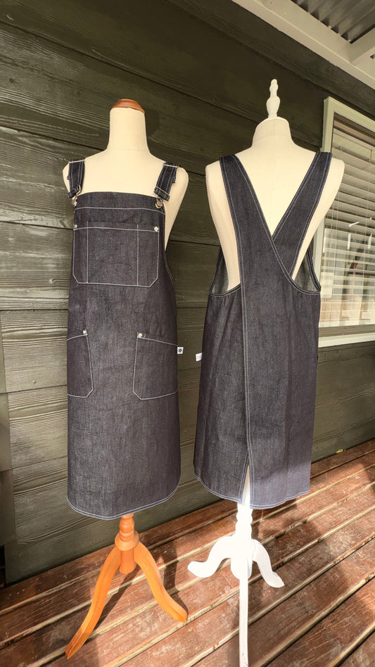 Denim Cross Back Apron